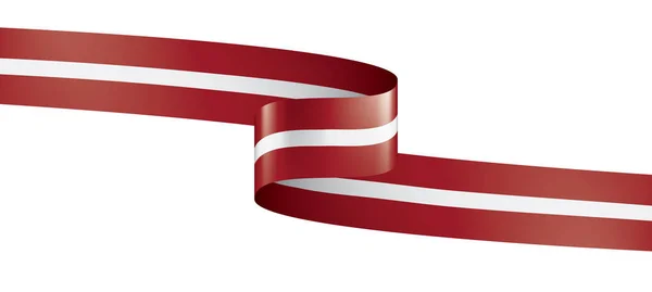 Bandeira da Letónia, ilustração vetorial sobre um fundo branco —  Vetores de Stock