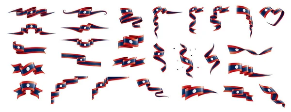 Drapeau Laos, illustration vectorielle sur fond blanc — Image vectorielle