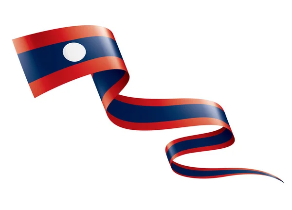 Vlag van Laos, vectorillustratie op een witte achtergrond — Stockvector