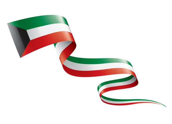 쿠웨이트 국기, 흰 배경 위의 벡터 그림 — 스톡 벡터