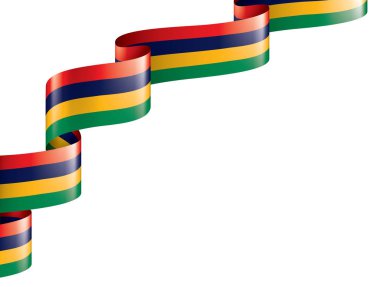 Mauritius bayrak, beyaz bir arka plan üzerinde vektör çizim