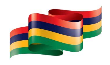 Mauritius bayrak, beyaz bir arka plan üzerinde vektör çizim