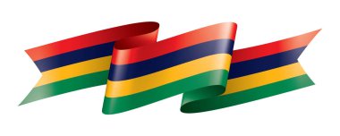 Mauritius bayrak, beyaz bir arka plan üzerinde vektör çizim