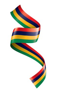 Mauritius bayrak, beyaz bir arka plan üzerinde vektör çizim