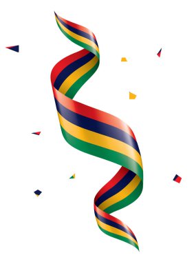 Mauritius bayrak, beyaz bir arka plan üzerinde vektör çizim
