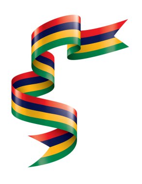 Mauritius bayrak, beyaz bir arka plan üzerinde vektör çizim