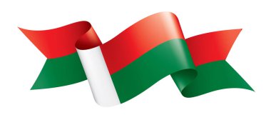 Madagaskar bayrağı, beyaz bir arka plan üzerinde vektör çizim