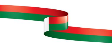 Madagaskar bayrağı, beyaz bir arka plan üzerinde vektör çizim