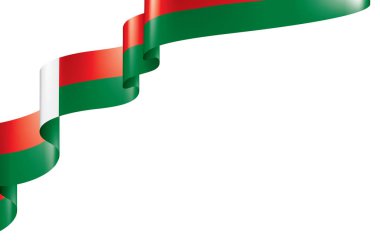 Madagaskar bayrağı, beyaz bir arka plan üzerinde vektör çizim