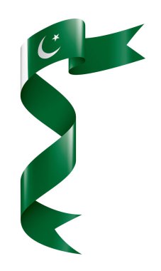 Pakistan bayrağı, beyaz arkaplanda vektör illüstrasyonu