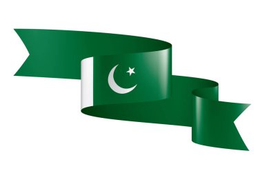 Pakistan bayrağı, beyaz arkaplanda vektör illüstrasyonu