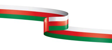 Umman bayrağı, beyaz bir arka plan üzerinde vektör çizim