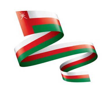 Umman bayrağı, beyaz bir arka plan üzerinde vektör çizim