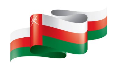 Umman bayrağı, beyaz bir arka plan üzerinde vektör çizim