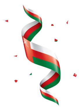 Umman bayrağı, beyaz bir arka plan üzerinde vektör çizim