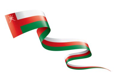 Umman bayrağı, beyaz bir arka plan üzerinde vektör çizim