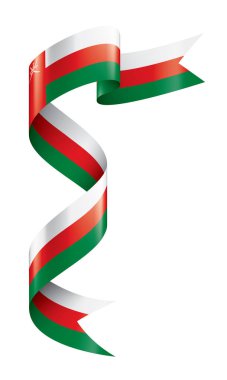 Umman bayrağı, beyaz bir arka plan üzerinde vektör çizim