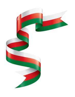 Umman bayrağı, beyaz bir arka plan üzerinde vektör çizim