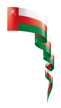 Umman bayrağı, beyaz bir arka plan üzerinde vektör çizim