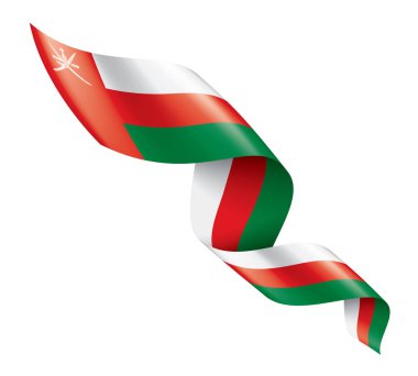 Umman bayrağı, beyaz bir arka plan üzerinde vektör çizim