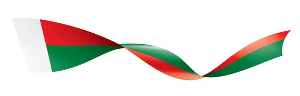 Vlag van Madagaskar, vectorillustratie op een witte achtergrond — Stockvector