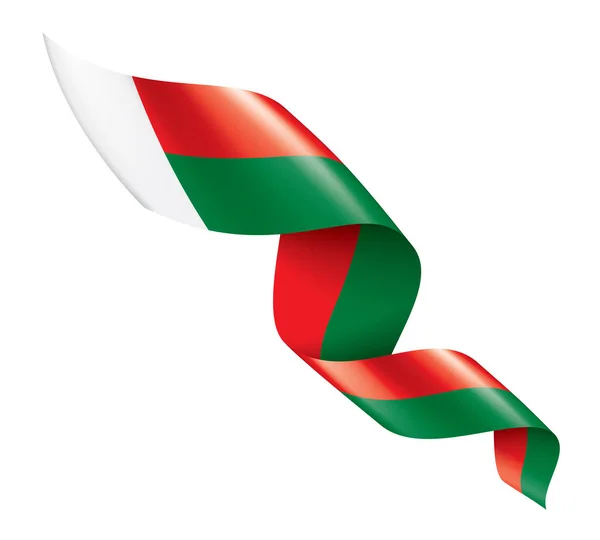 Drapeau de Madagascar, illustration vectorielle sur fond blanc — Image vectorielle