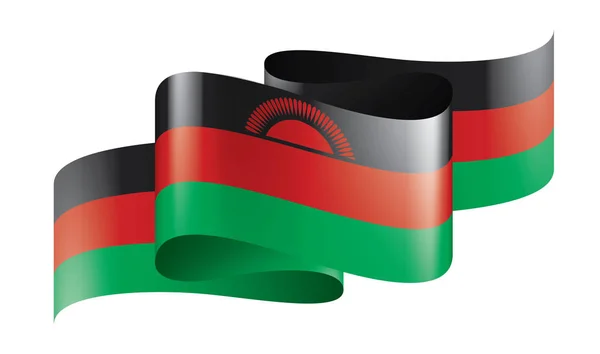 Bandera de Malawi, ilustración vectorial sobre fondo blanco — Vector de stock