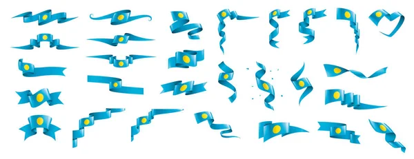 De vlag van Palau, vectorillustratie op een witte achtergrond — Stockvector