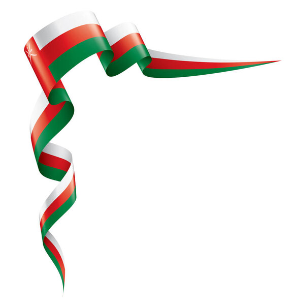 Oman flag, vector illustration on a white background