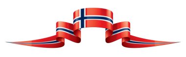 Norveç bayrağı, beyaz bir arka plan üzerinde vektör çizim