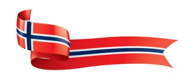 Norveç bayrağı, beyaz bir arka plan üzerinde vektör çizim