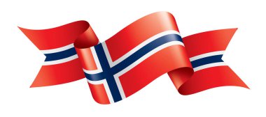 Norveç bayrağı, beyaz bir arka plan üzerinde vektör çizim