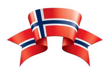 Norveç bayrağı, beyaz bir arka plan üzerinde vektör çizim