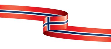 Norveç bayrağı, beyaz bir arka plan üzerinde vektör çizim