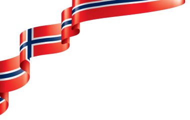 Norveç bayrağı, beyaz bir arka plan üzerinde vektör çizim