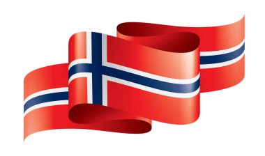 Norveç bayrağı, beyaz bir arka plan üzerinde vektör çizim