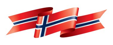 Norveç bayrağı, beyaz bir arka plan üzerinde vektör çizim