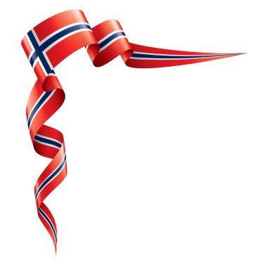 Norveç bayrağı, beyaz bir arka plan üzerinde vektör çizim