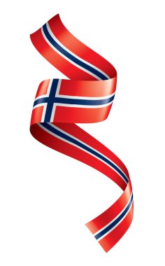 Norveç bayrağı, beyaz bir arka plan üzerinde vektör çizim
