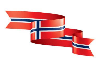 Norveç bayrağı, beyaz bir arka plan üzerinde vektör çizim