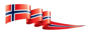 Norveç bayrağı, beyaz bir arka plan üzerinde vektör çizim
