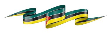 Mozambik bayrak, beyaz bir arka plan üzerinde vektör çizim