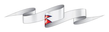 Nepal bayrağı, beyaz bir arka plan üzerinde vektör çizim