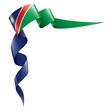 Namibya bayrak, beyaz bir arka plan üzerinde vektör çizim