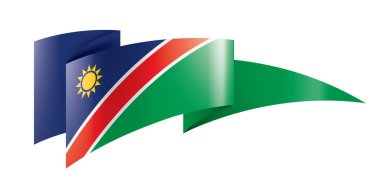 Namibya bayrak, beyaz bir arka plan üzerinde vektör çizim