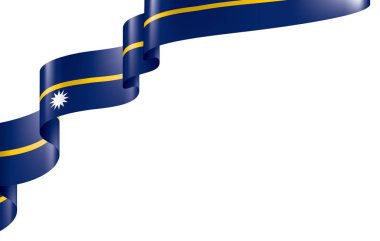 Nauru bayrak, beyaz bir arka plan üzerinde vektör çizim