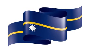 Nauru bayrak, beyaz bir arka plan üzerinde vektör çizim