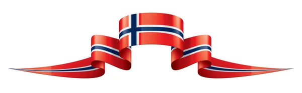 노르웨이 국기, 흰색 배경 벡터 일러스트 레이 션 — 스톡 벡터