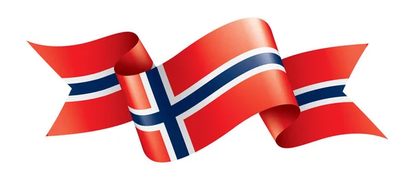 Bandera de Noruega, ilustración vectorial sobre fondo blanco — Vector de stock