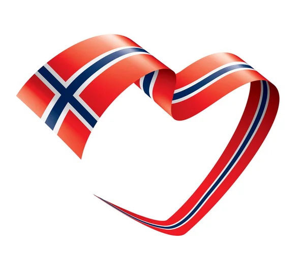 ノルウェーの国旗は、白の背景にベクトル画像 — ストックベクタ